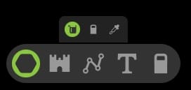 The toolbare of Hexfriend, showing the selected paint bucket tool